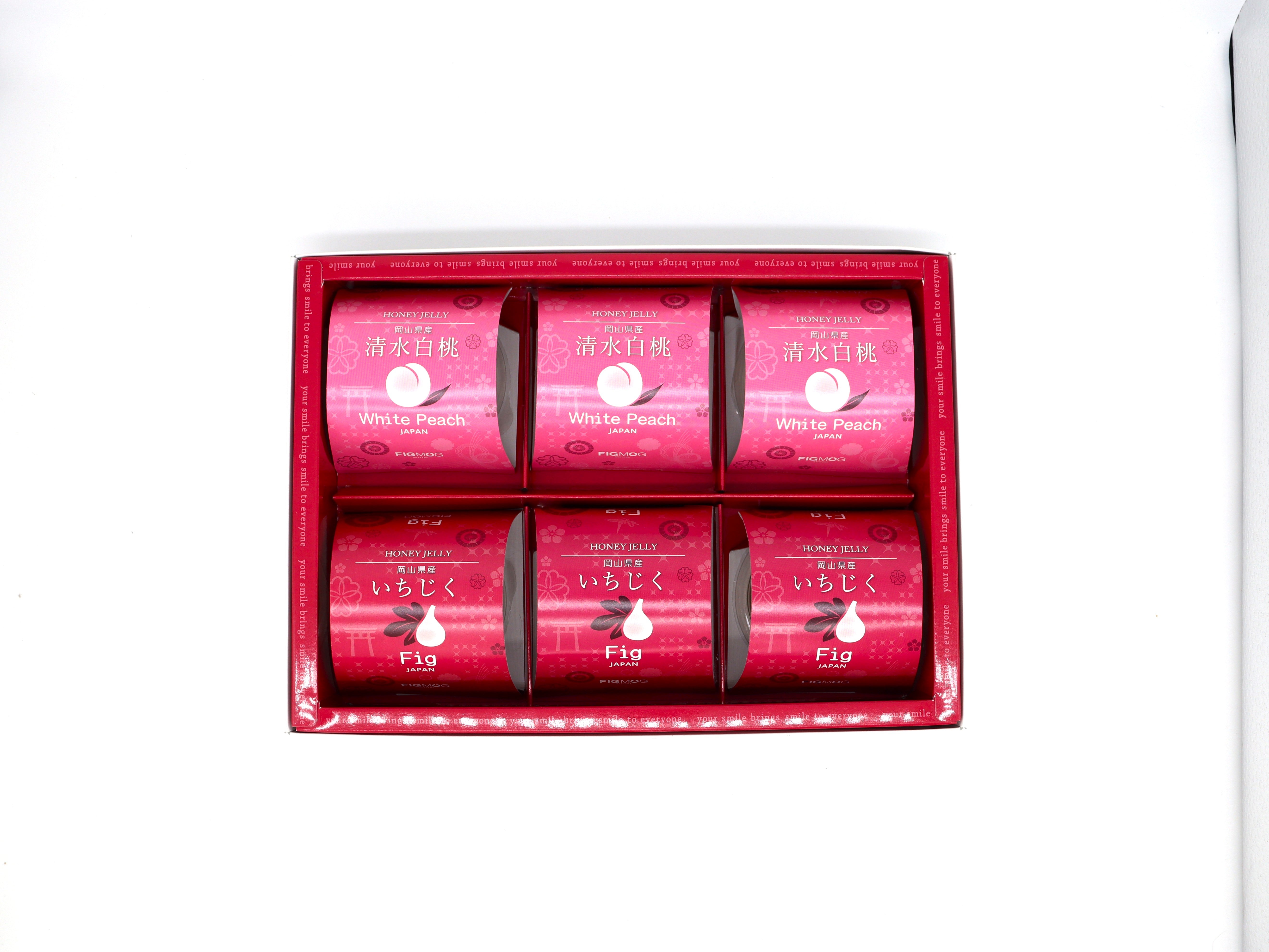 岡山県産清水白桃といちじくまるごとハニーゼリー6個入り