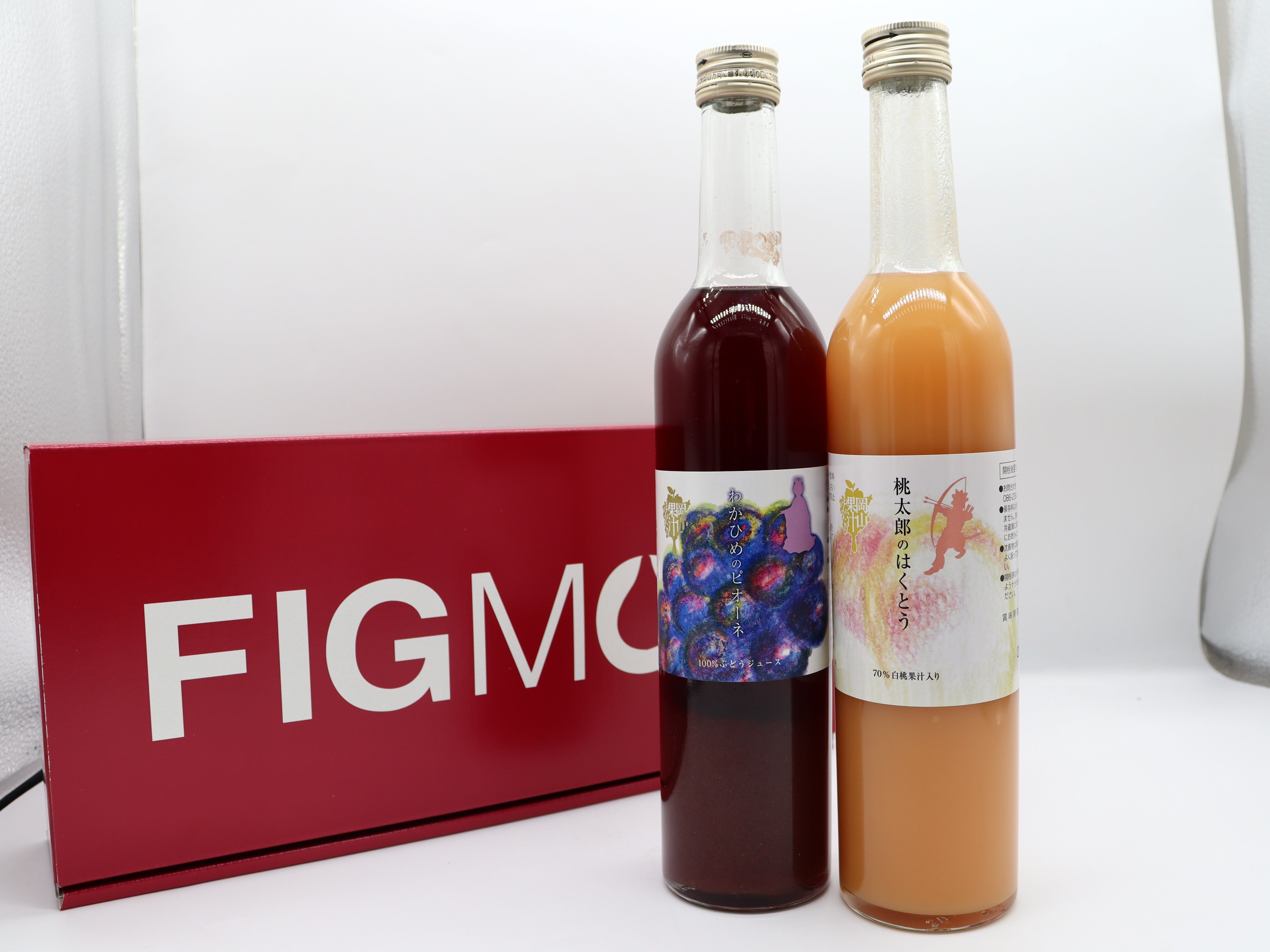 岡山県産白桃ドリンクとピオーネ(岡山県産ぶどう)ジュースのセット 500ml×2本